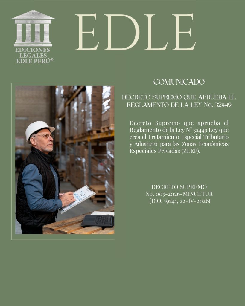 DECRETO SUPREMO QUE APRUEBA EL REGLAMENTO DE LA LEY No. 32449 ...